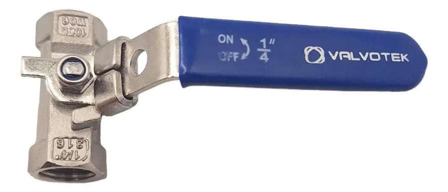Válvula de Bola 1/4" 1000# NPT Inox 1 Pza RP - VALVOTEK